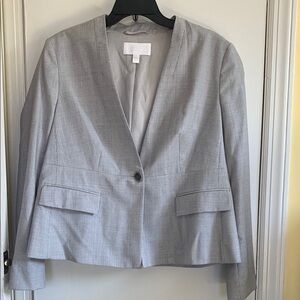 Boss Gray Blazer Tailored V-Neck